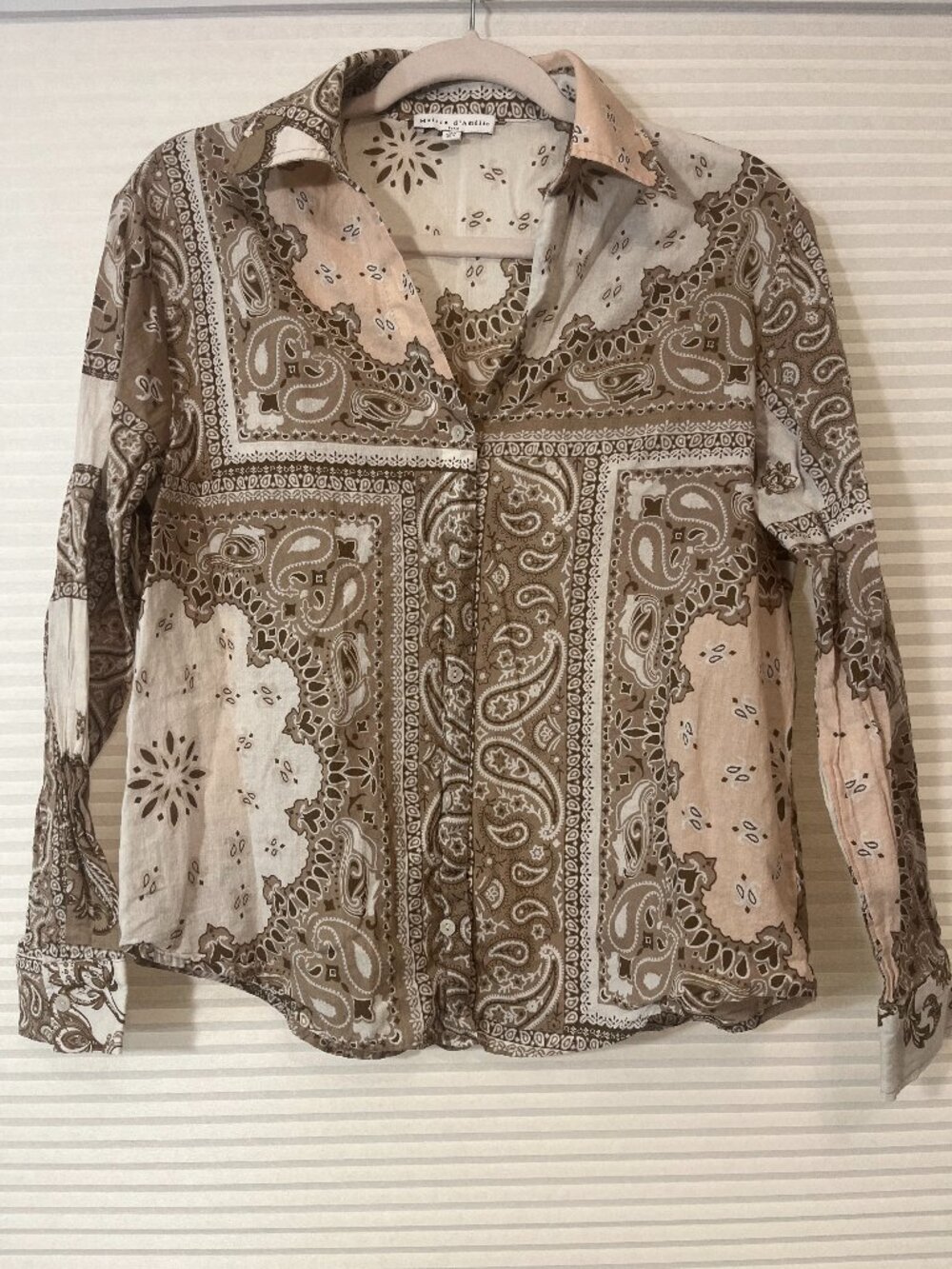 Maison d'Amelie Paisley Bandana Print Button Down Shirt - Size S